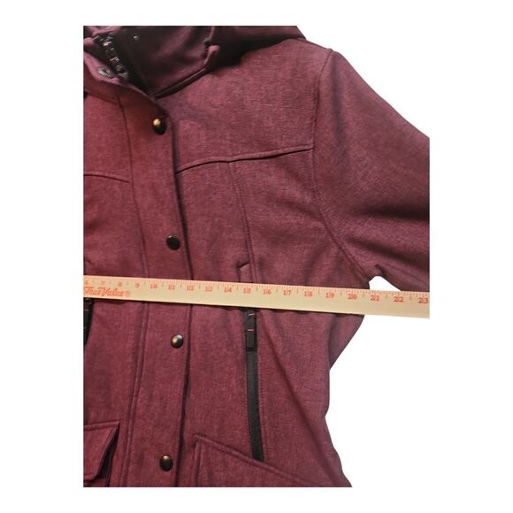 Celsius Premium Maroon Red Parka Coat Cinch Waist Fleece Lined Size XL - Picture 7 of 10
